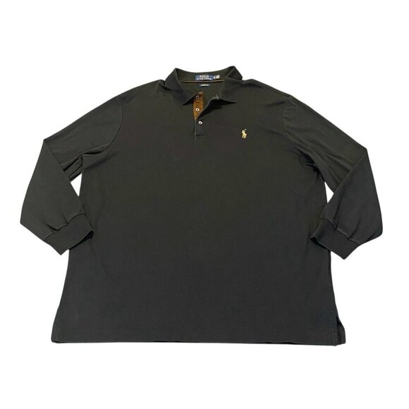 Polo Ralph Lauren Large Mens XL Classic-Fit Black Long Sleeve Polo Shirt Preppy - Picture 1 of 9
